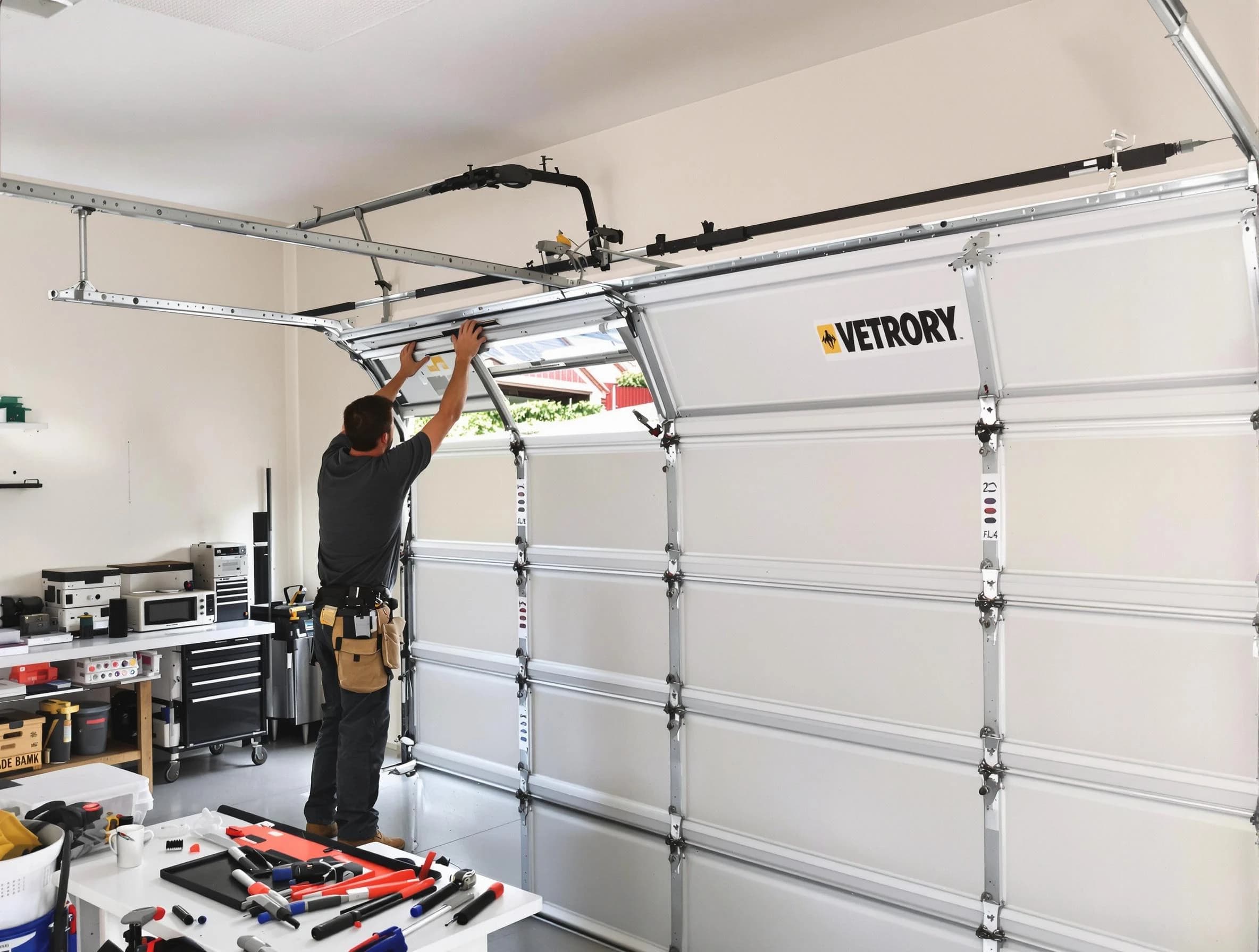 Montrose Garage Door Repair technician performing section replacement in Montrose