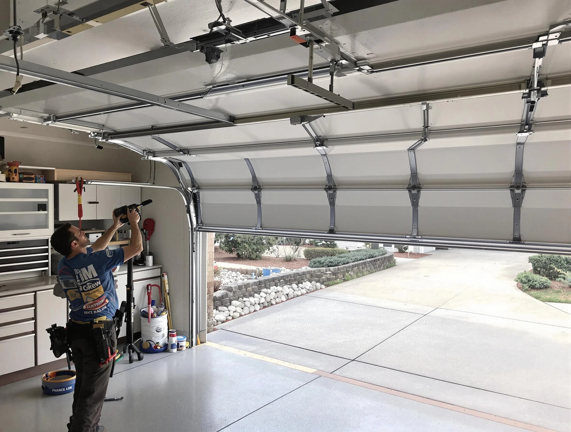 Garage door track repair service by Montrose Garage Door Repair in Montrose